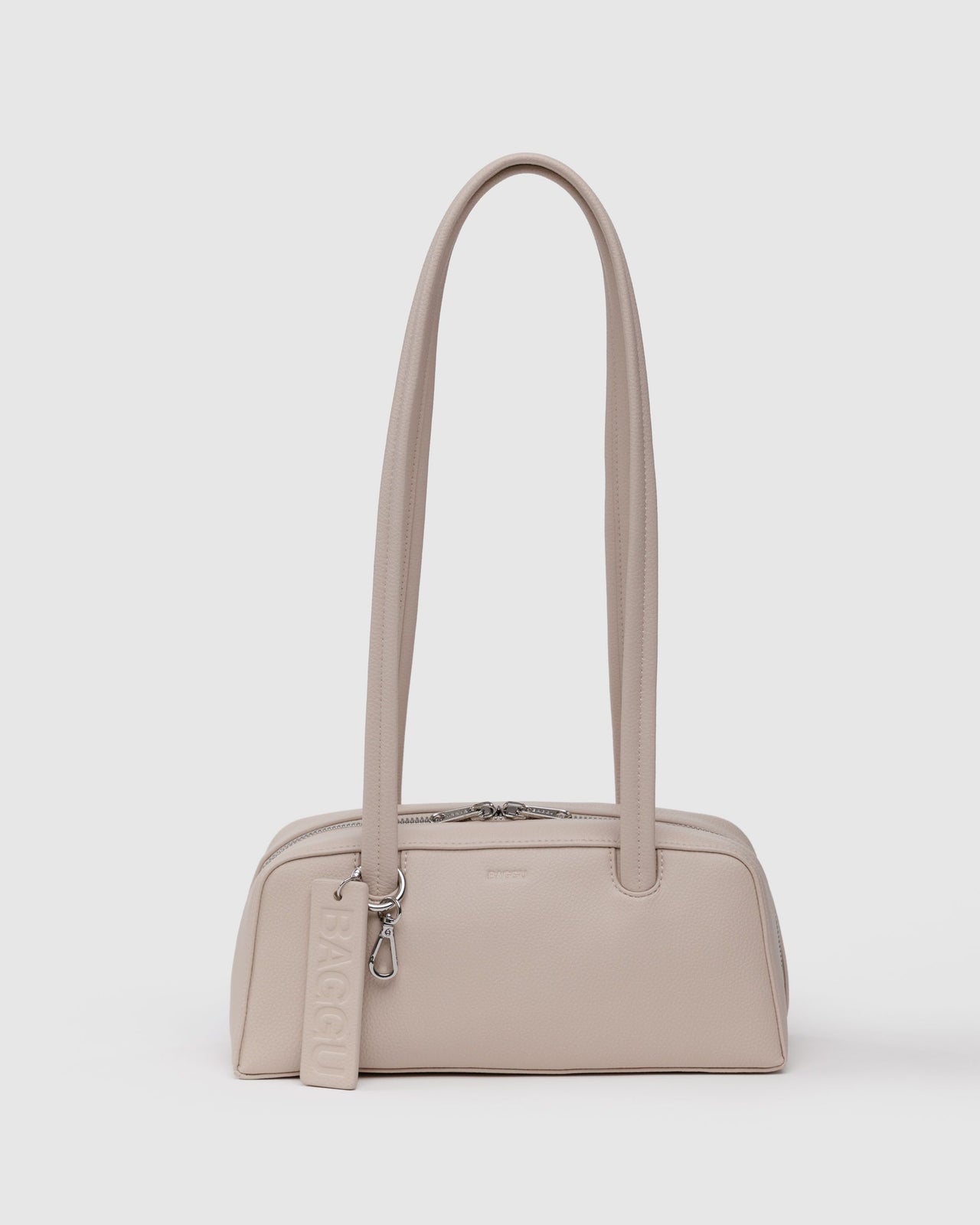 Small Recycled Leather Bowler Bag - Stone
