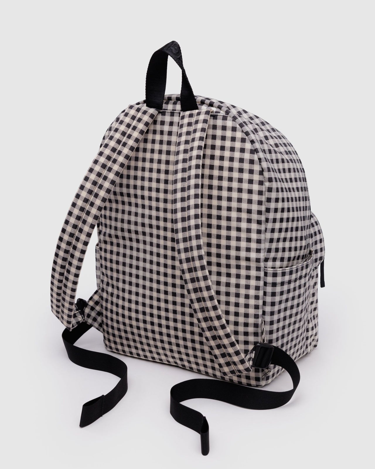 Large Nylon Backpack - Black & White Gingham