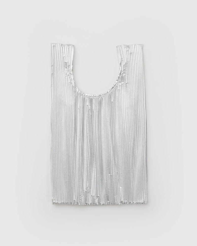BAGGU.com New Arrivals Pleated Baggu - Chrome Metallic