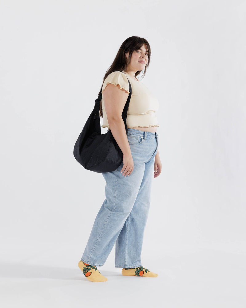 BAGGU.com  Large Nylon Crescent Bag - Black 37.5