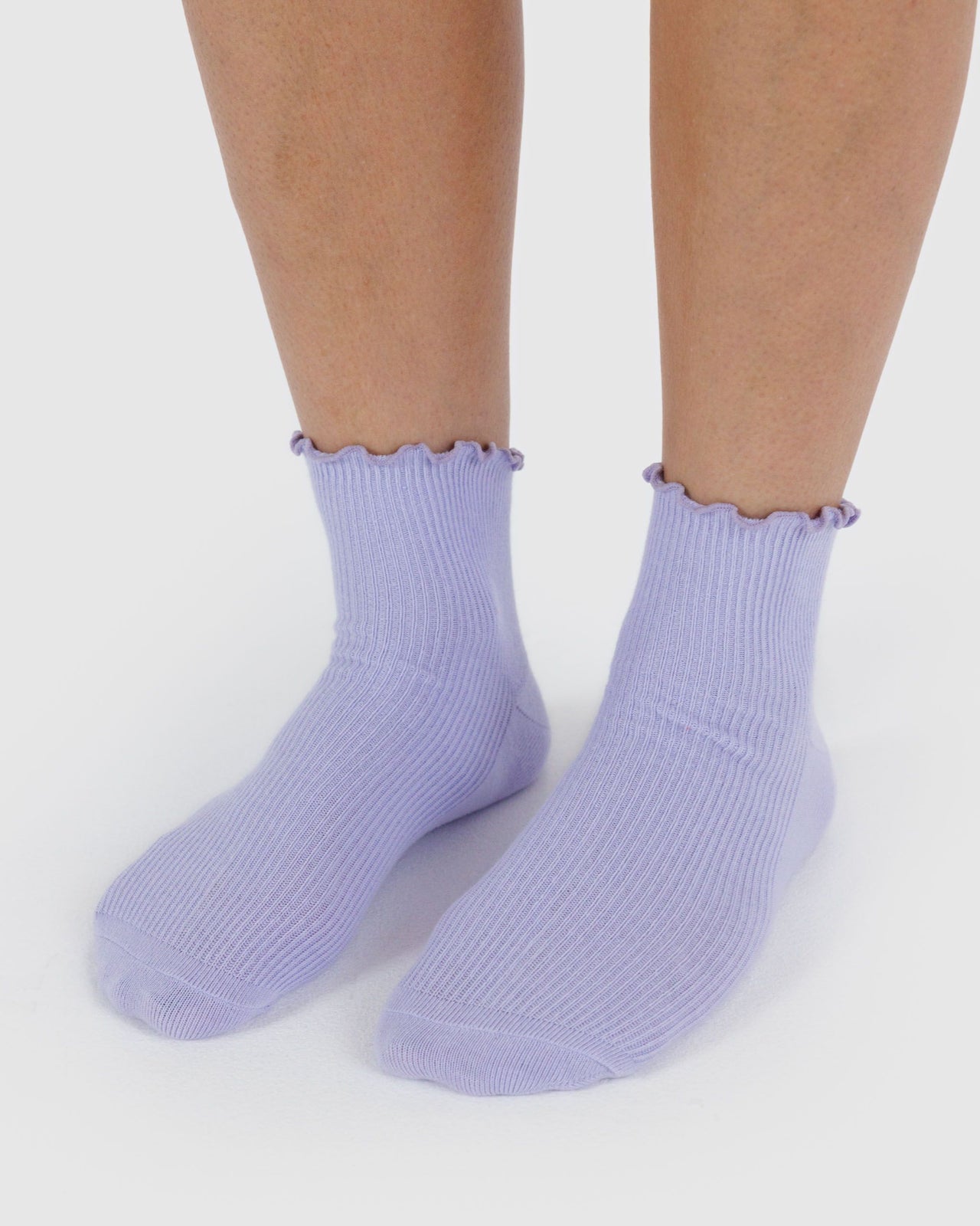 Lettuce Edge Sock Set of 2 - Lavender & Red