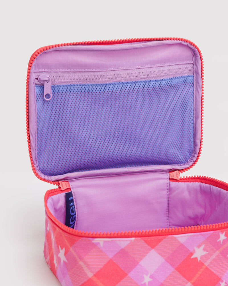 BAGGU.com New Arrivals Small Cosmetic Case - Pink Star Plaid