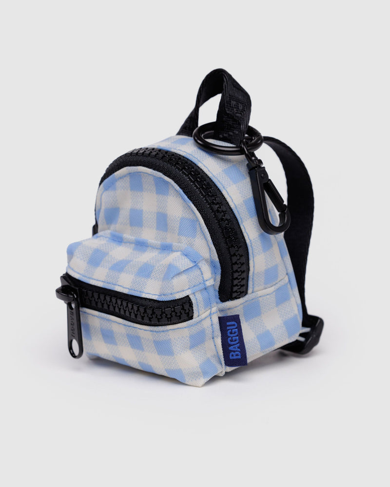 BAGGU.com  Backpack Charm - Light Blue Gingham