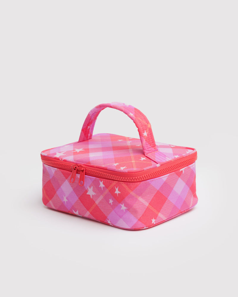 BAGGU.com New Arrivals Small Cosmetic Case - Pink Star Plaid