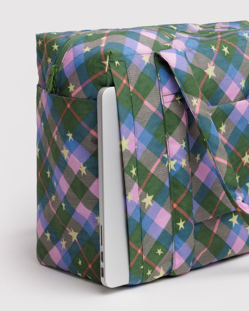 BAGGU.com New Arrivals Small Cloud Carry-On - Green Star Plaid
