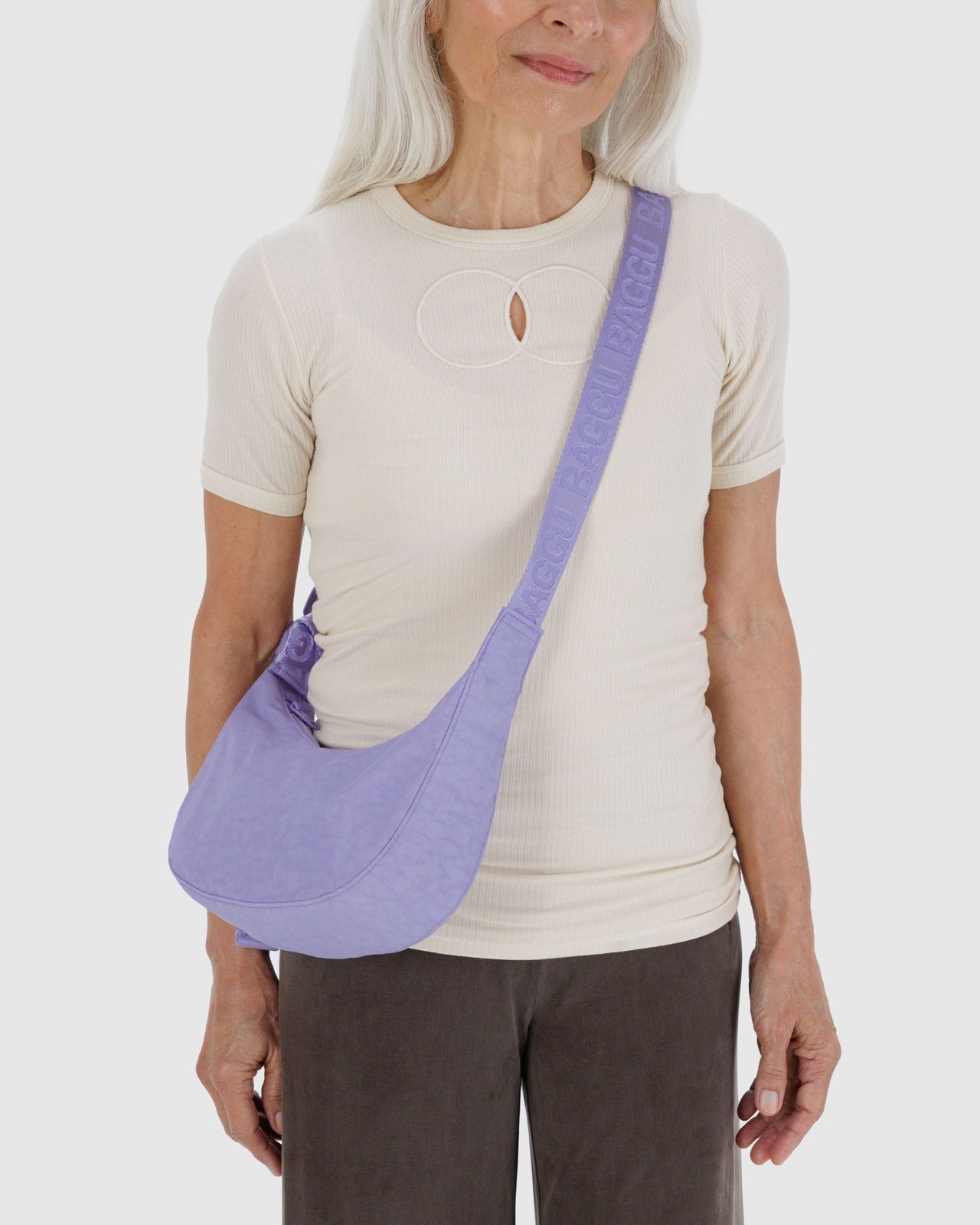 Small Nylon Crescent Bag - Wisteria