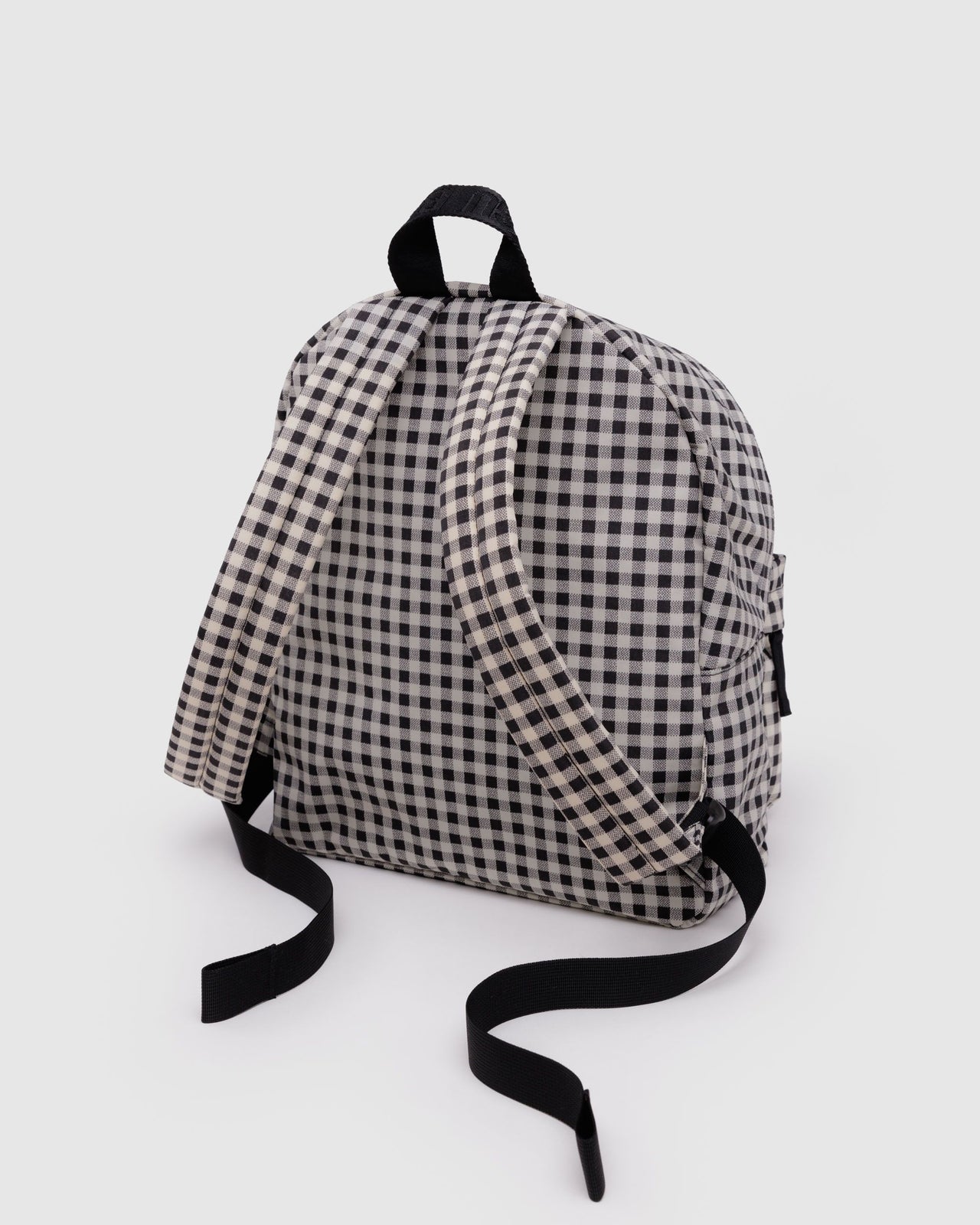 Medium Nylon Backpack - Black & White Gingham