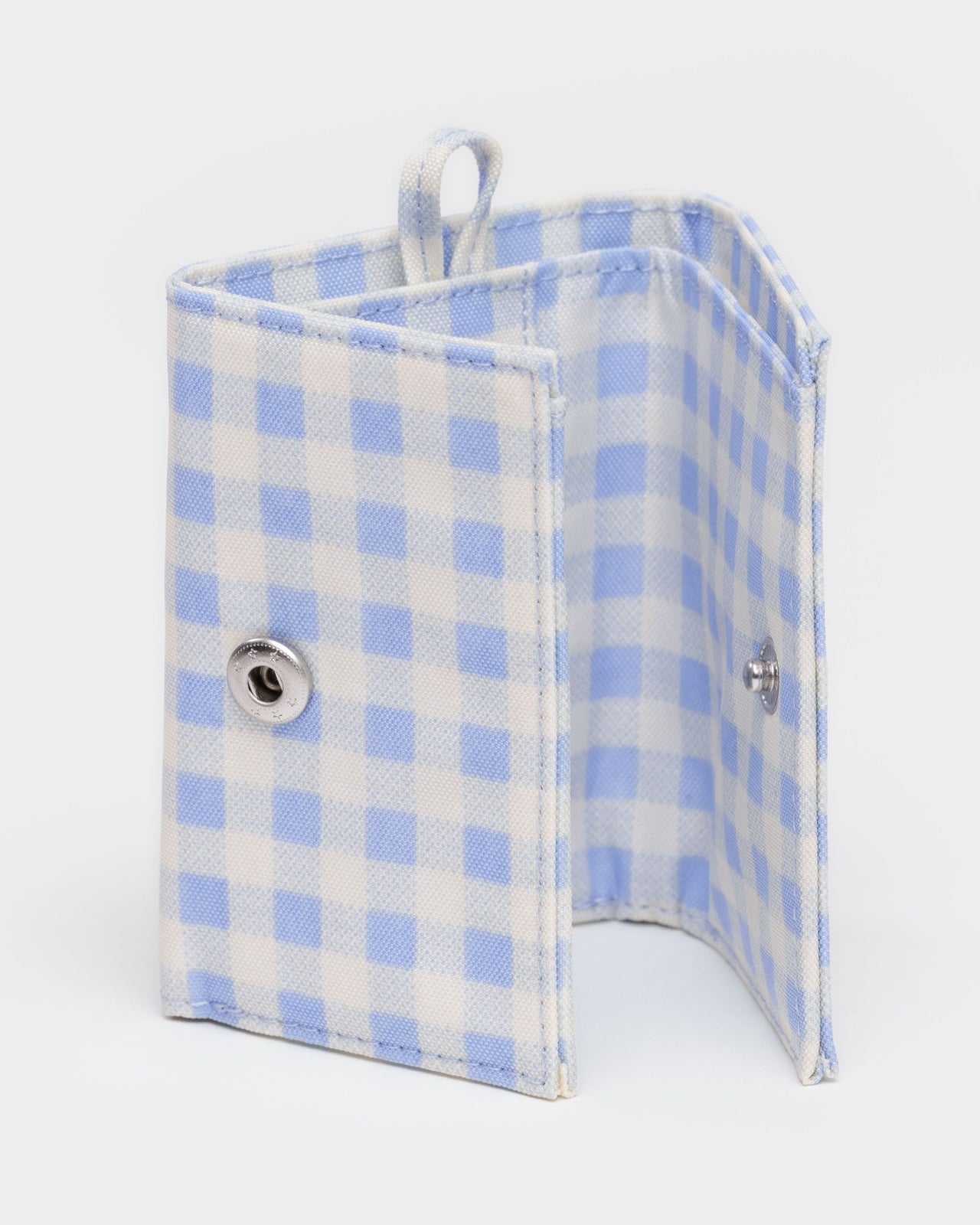 Snap Wallet - Light Blue Gingham