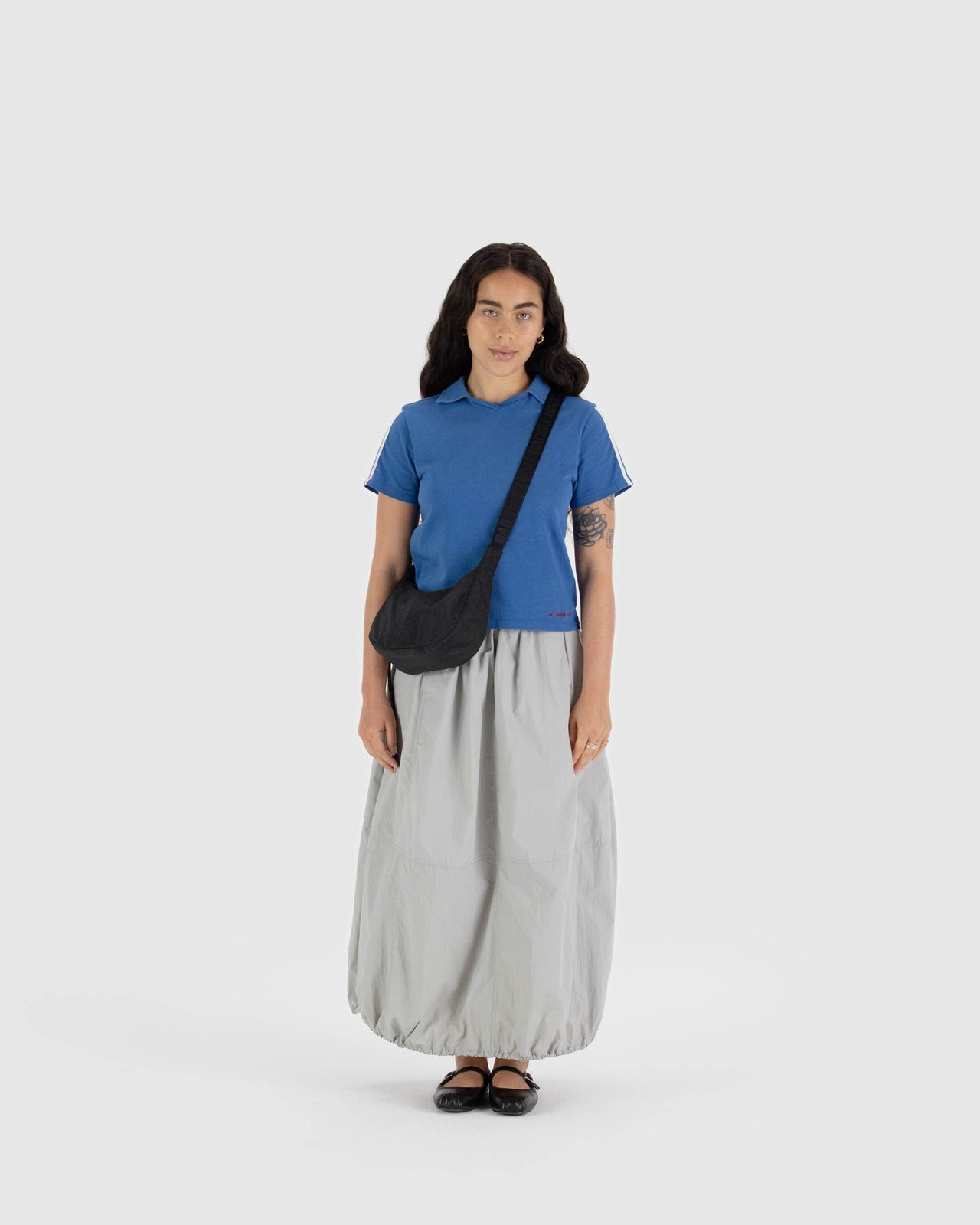 Small Nylon Crescent Bag - Black 51