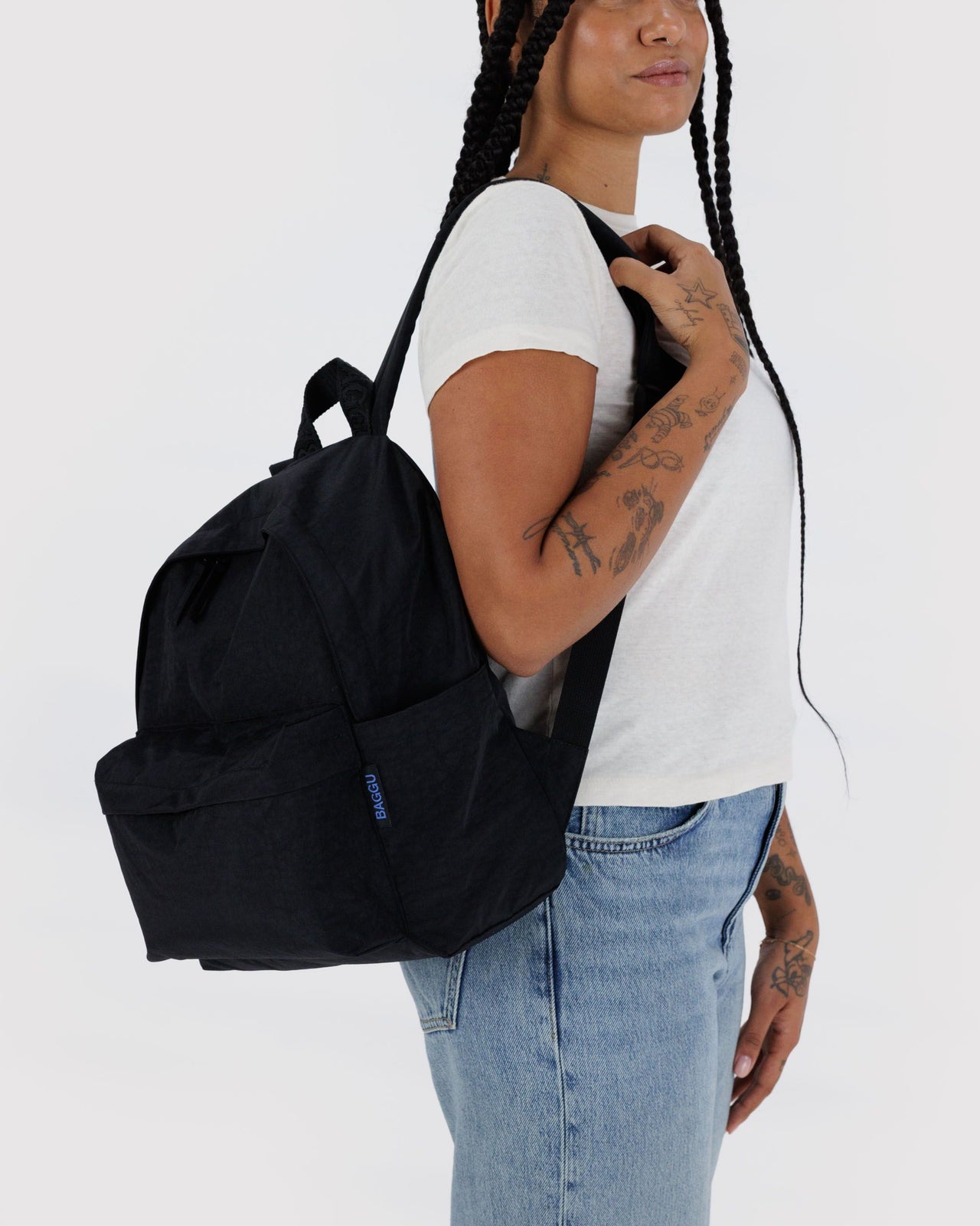 Medium Nylon Backpack - Black