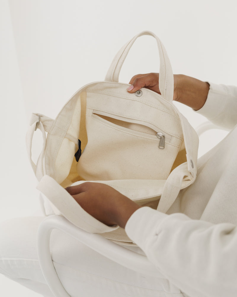 BAGGU.com  Horizontal Duck Bag - Natural Canvas