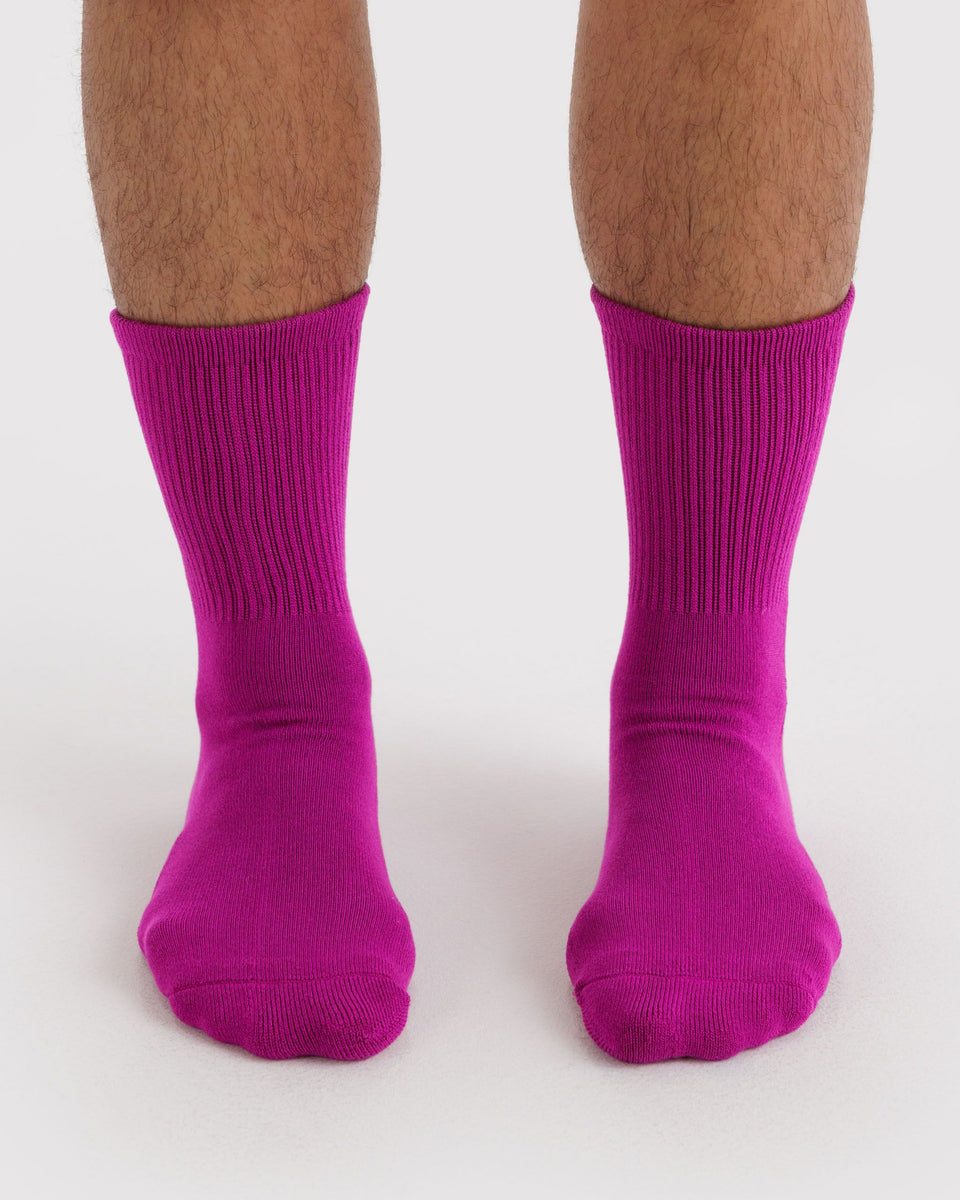 BAGGU Products Ribbed Sock - Deep Fuchsia