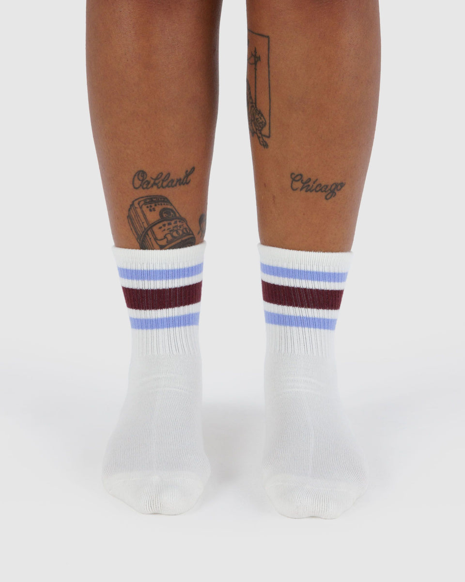 BAGGU PRODUCTS Ribbed Sock - Ivory Stripe