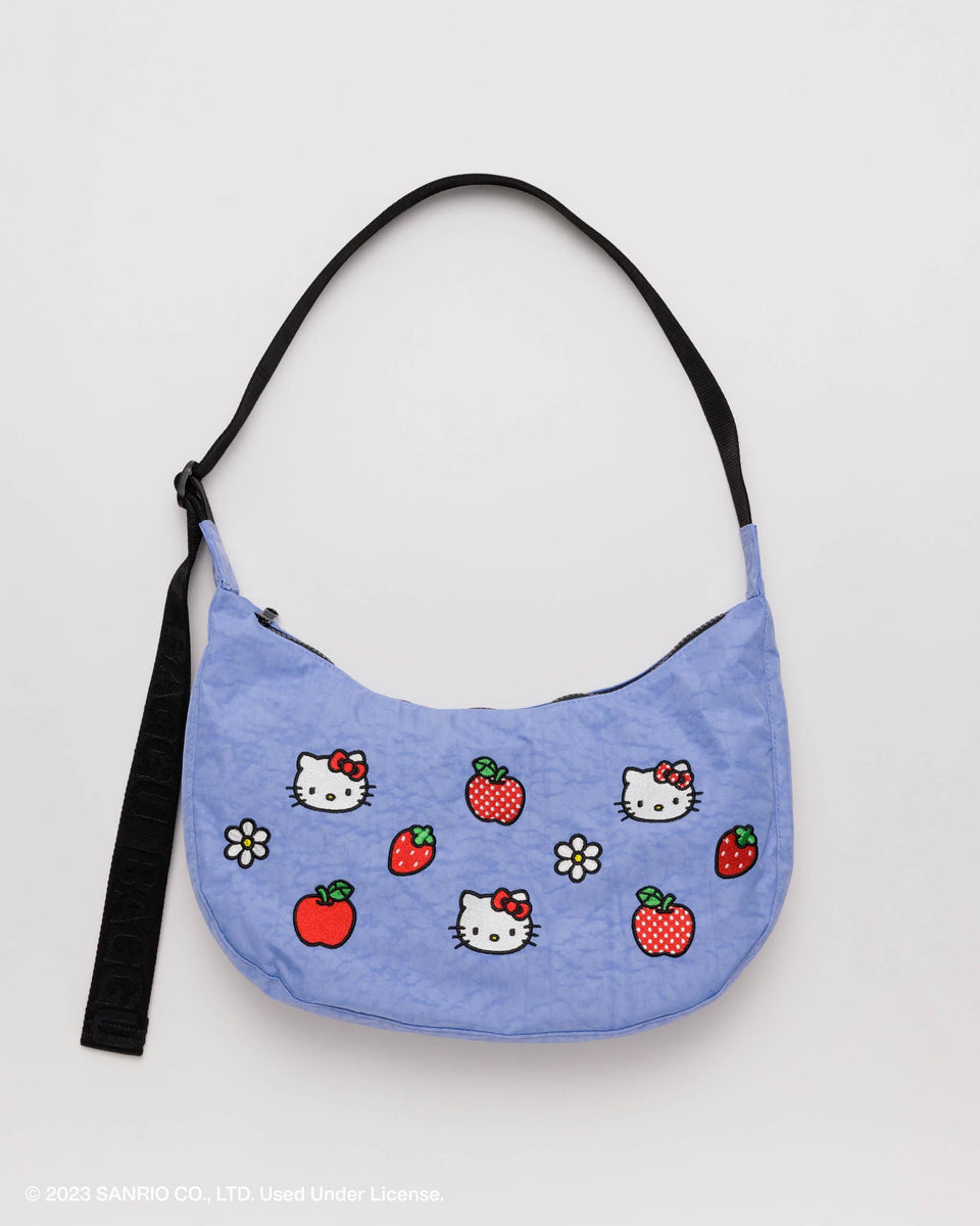 BAGGU PRODUCTS Medium Nylon Crescent Bag - Embroidered Hello Kitty