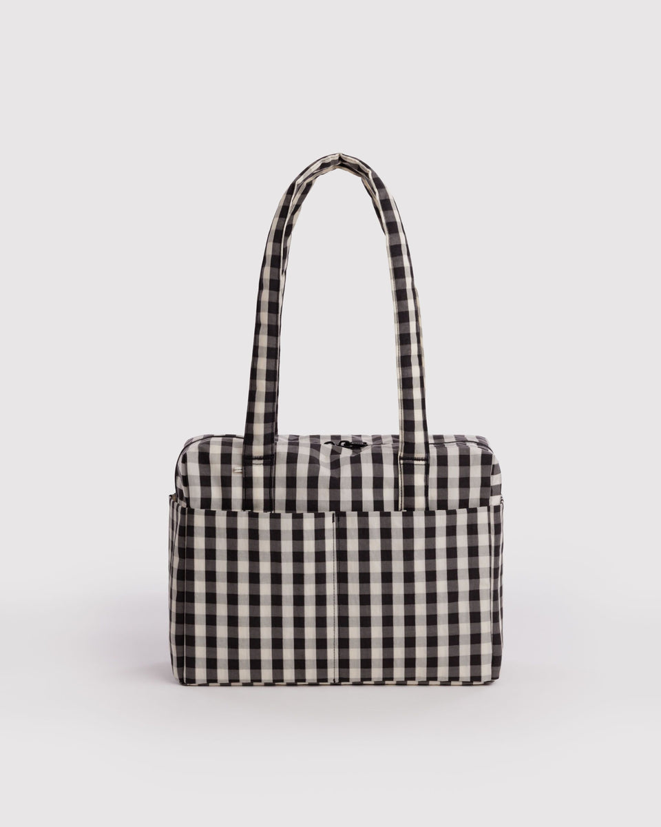 BAGGU Black Bags Everyday Cloud Bag - Black and Cream Gingham