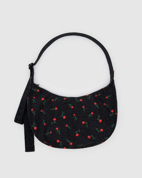 BAGGU.com Crossbody Bags Medium Nylon Crescent Bag - Painted Wildflower
