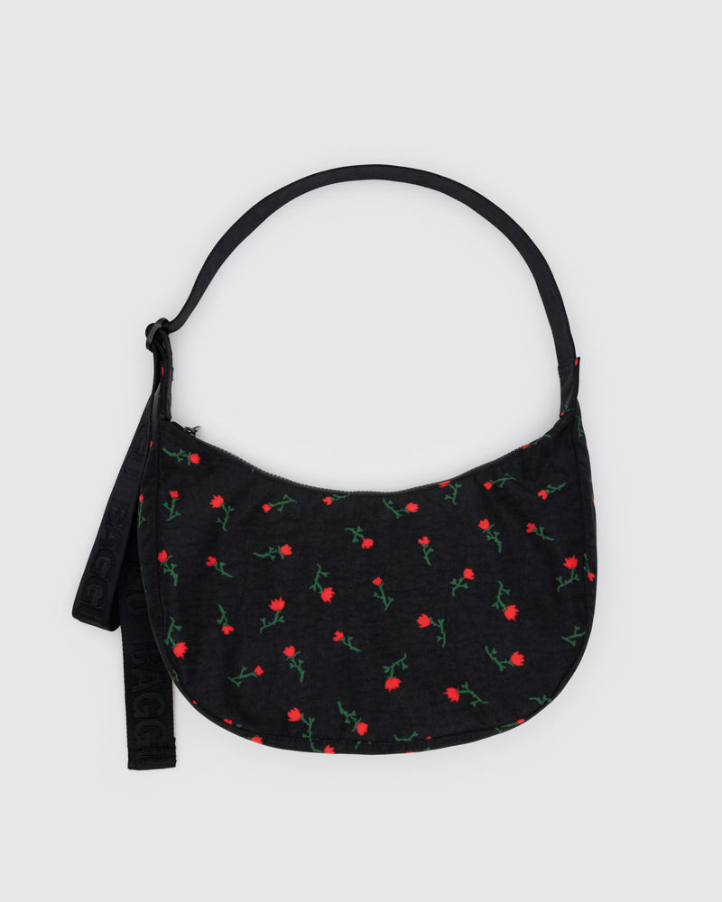 BAGGU.com Crossbody Bags Medium Nylon Crescent Bag - Painted Wildflower
