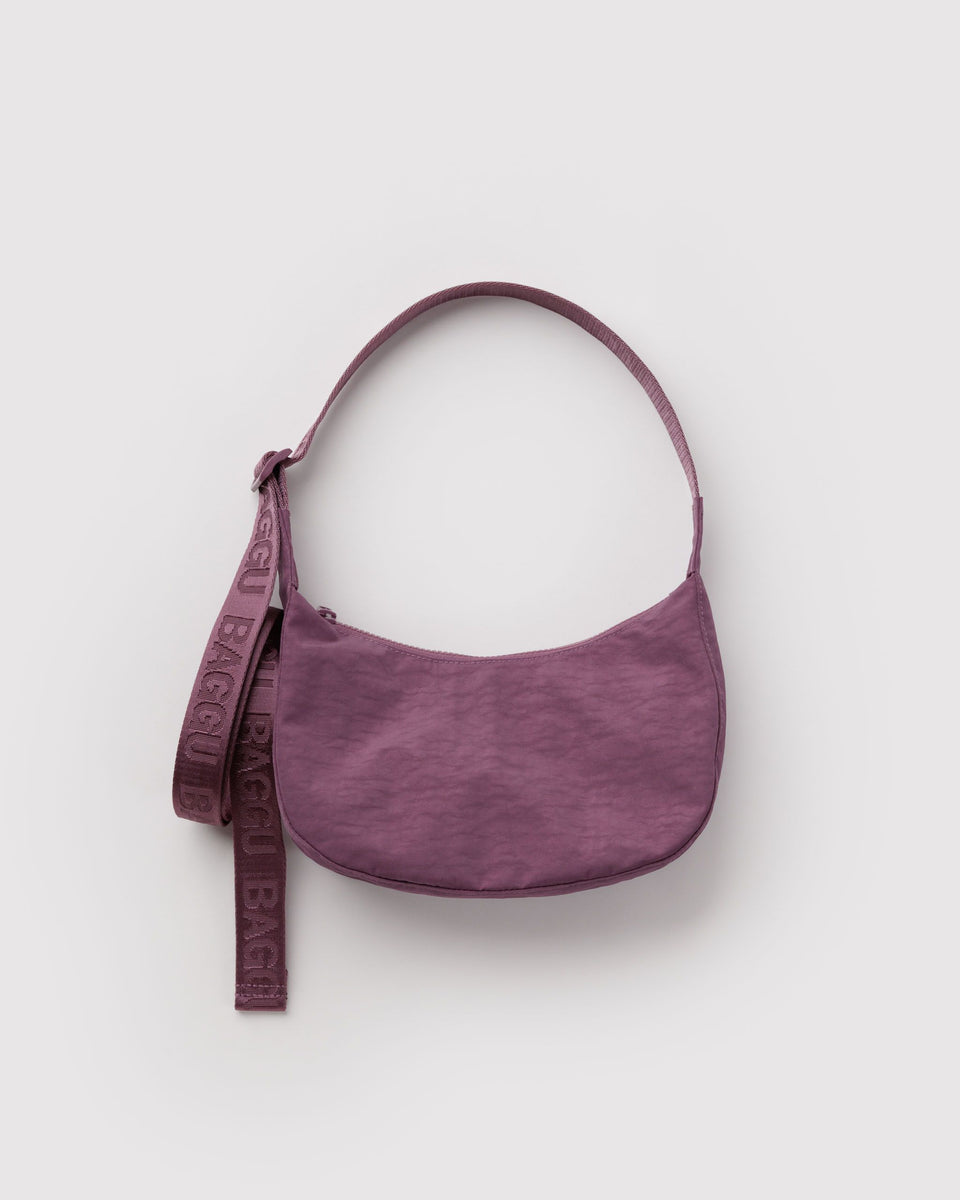 BAGGU New Arrivals Small Nylon Crescent Bag - Wild Plum