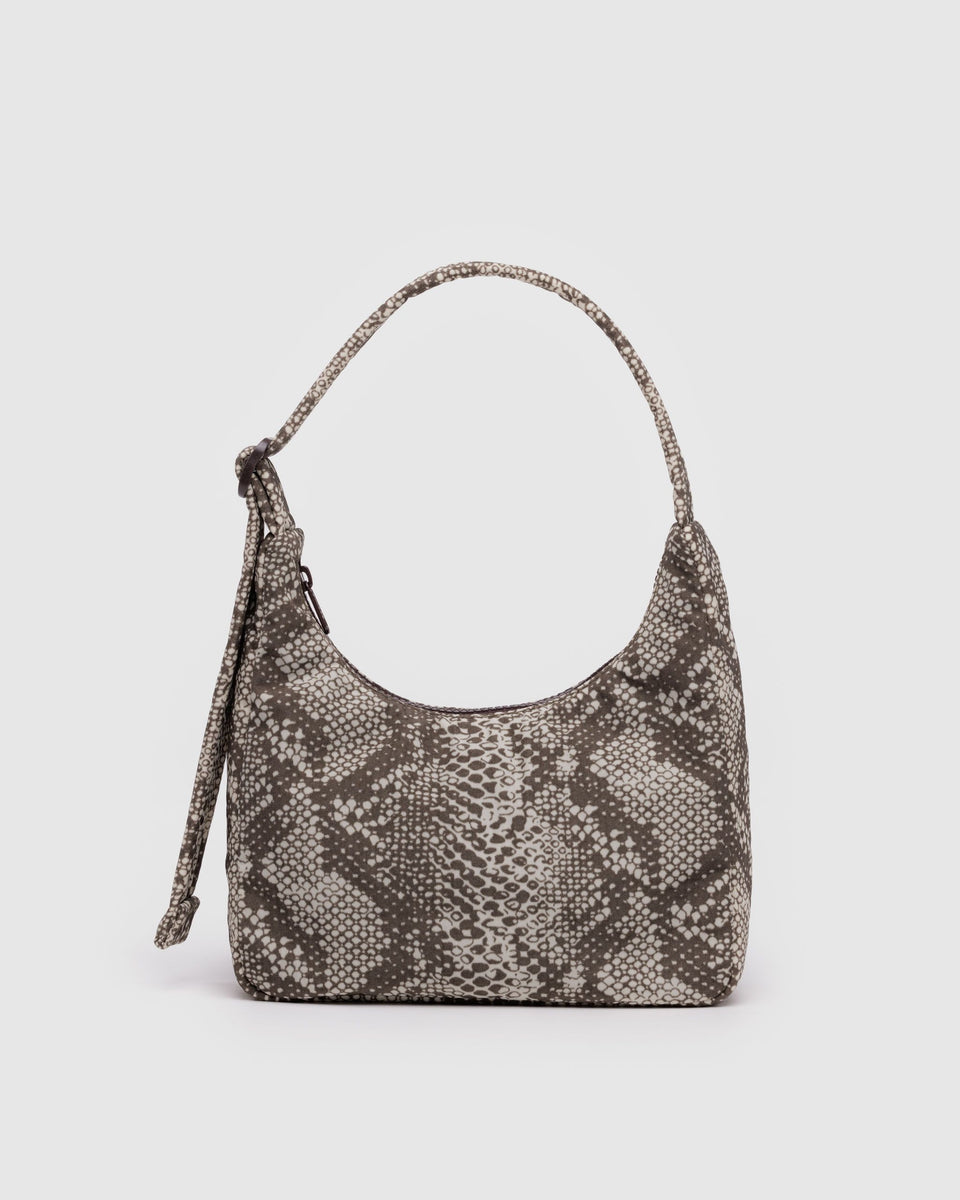 BAGGU PRODUCTS Mini Nylon Shoulder Bag - Snakeskin