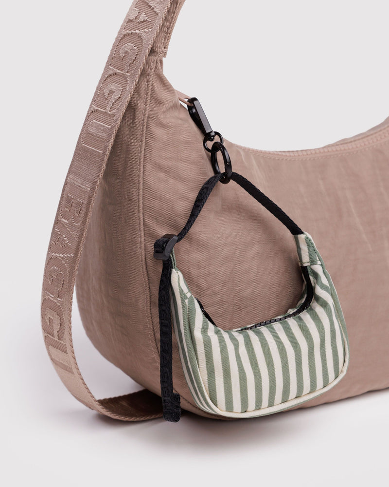 BAGGU  Crescent Bag Charm - Sage Stripe