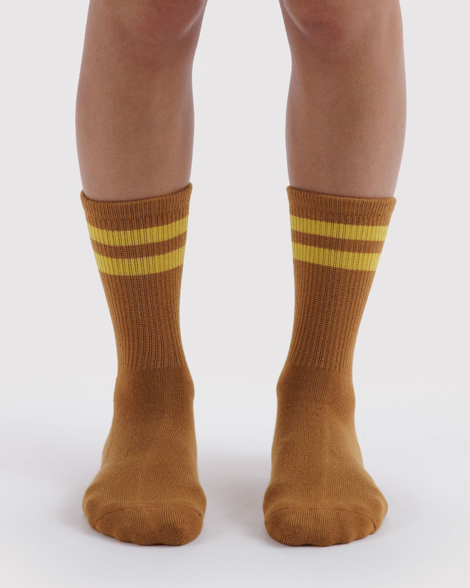 BAGGU Socks and Slippers Ribbed Sock - Toffee Stripe
