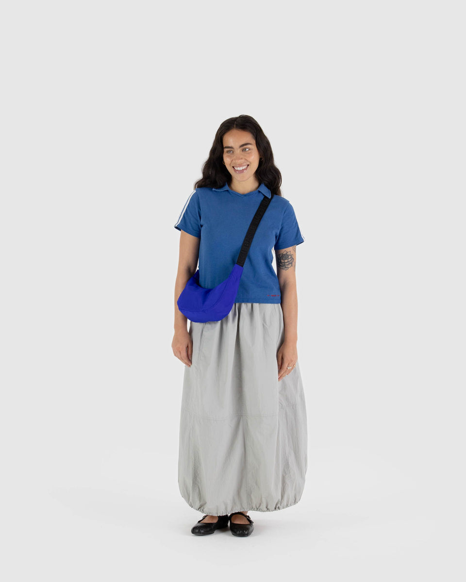 BAGGU ALL PRODUCTS Small Nylon Crescent Bag - Lapis