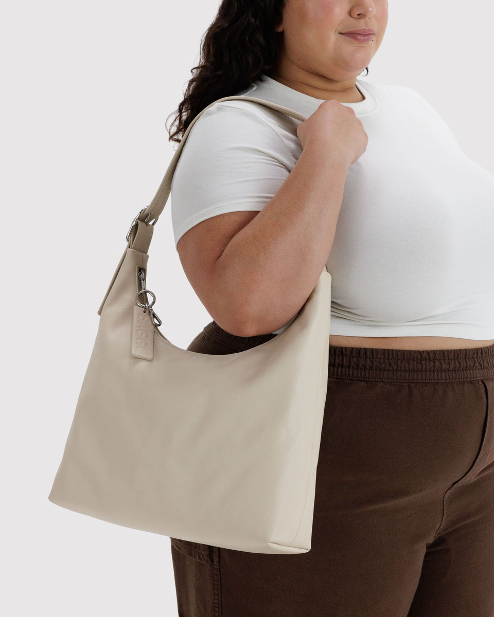 BAGGU Products Recycled Leather Shoulder Bag - Stone