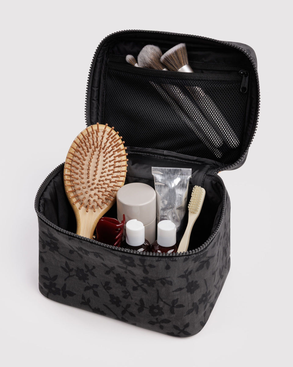 BAGGU New Arrivals Large Cosmetic Case - Charcoal Ditsy Floral