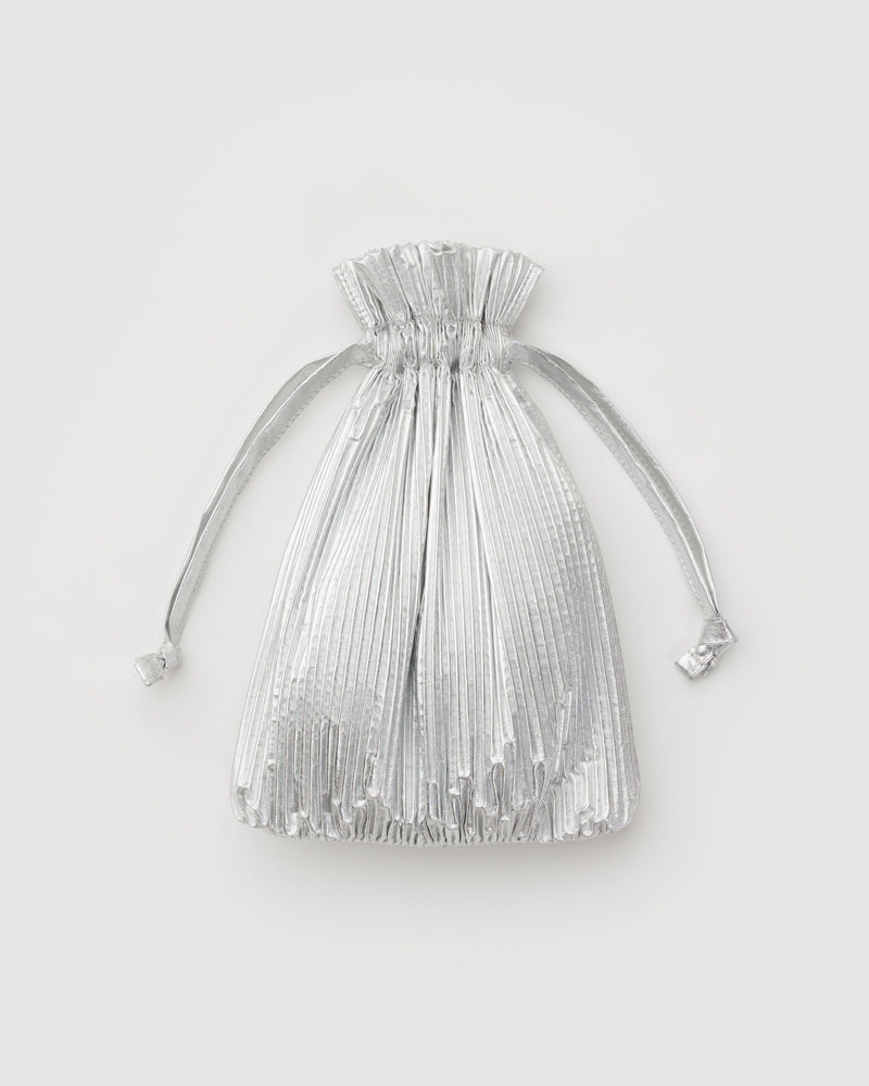 BAGGU New Arrivals Pleated Baggu - Chrome Metallic