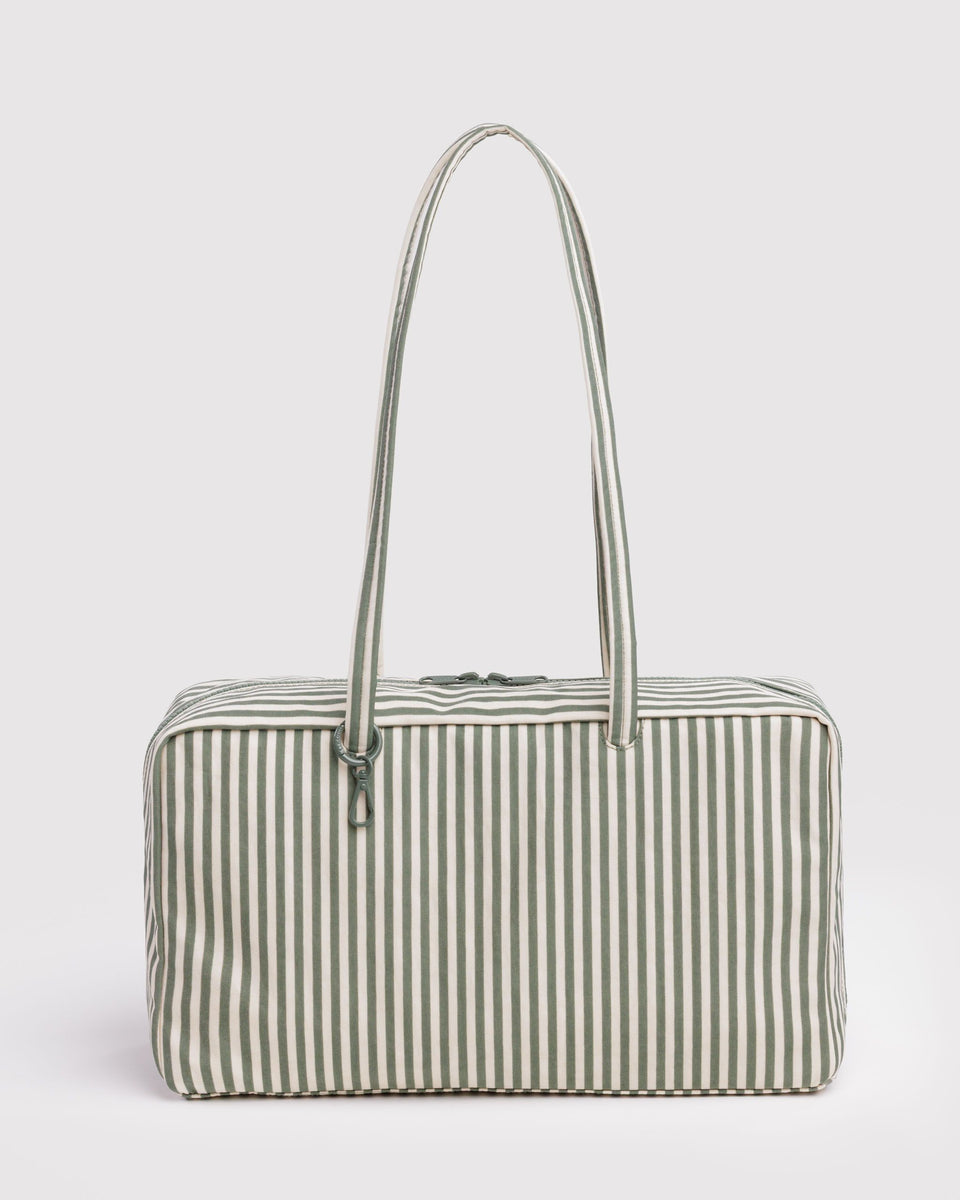 BAGGU Products Medium Nylon Bowler Bag - Sage Stripe