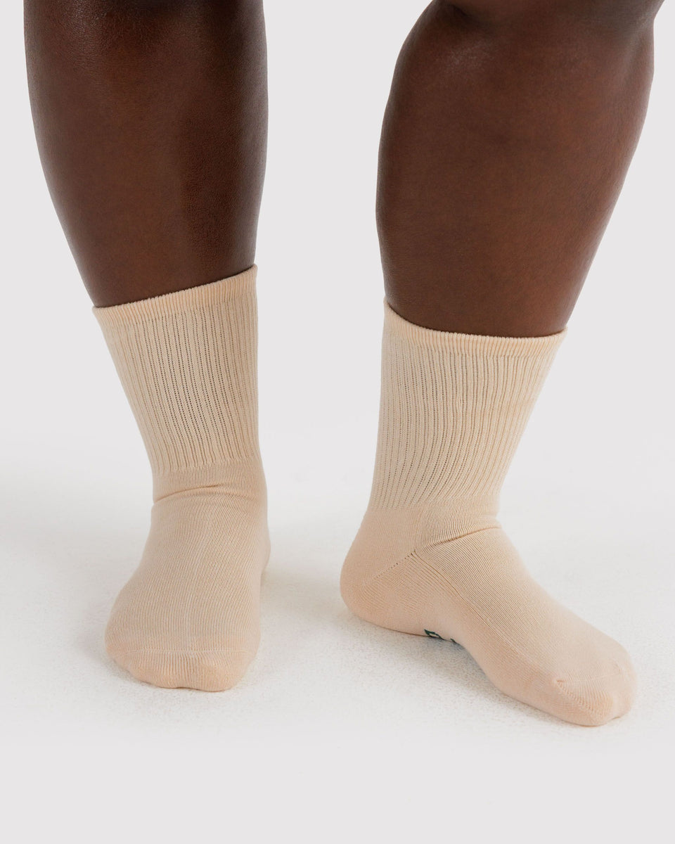 BAGGU Shop All Ribbed Sock - Ecru