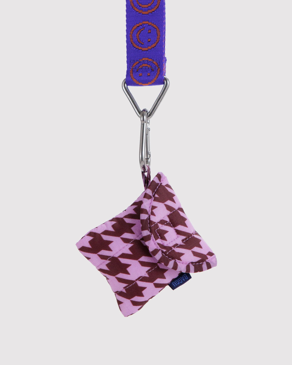 BAGGU Cases & Sleeves Puffy Earbuds Case - Pink Houndstooth