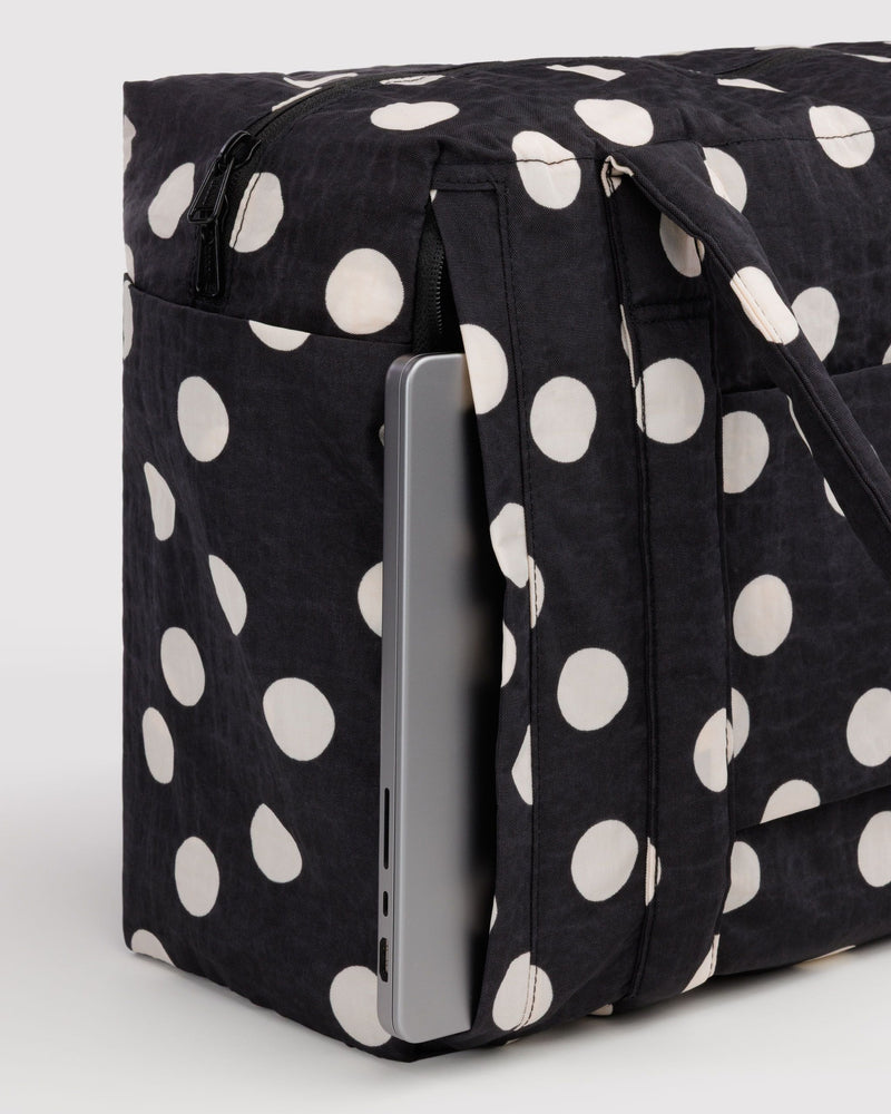 BAGGU  Small Cloud Carry-On - Black and Cream Polka Dot