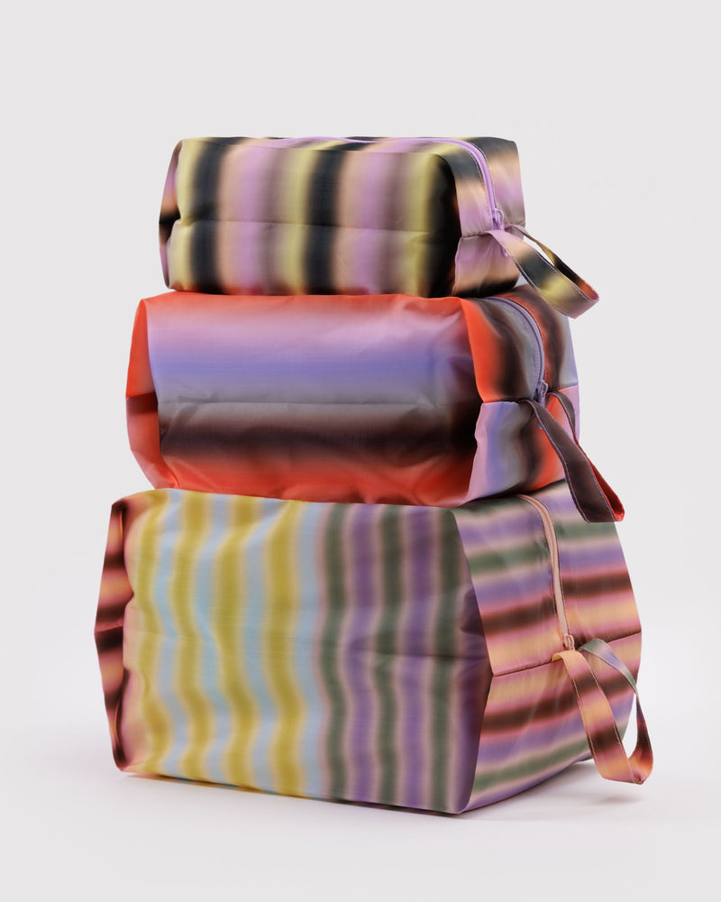 BAGGU  3D Zip Set - Gradient Stripes