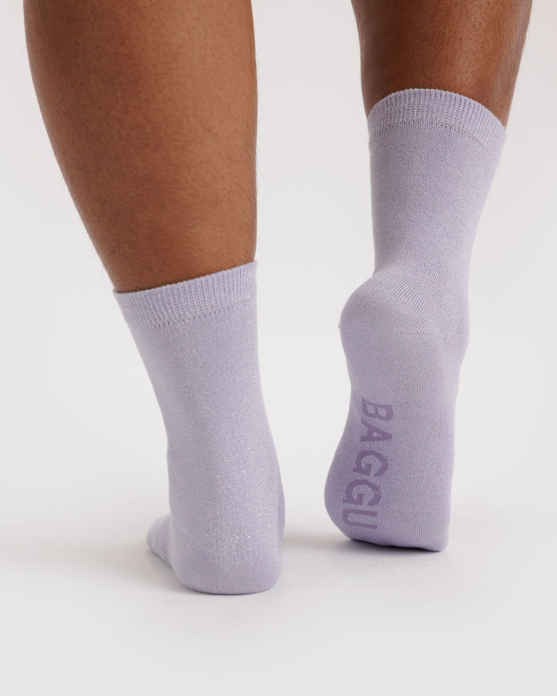 BAGGU New Arrivals Crew Sock - Lilac Metallic