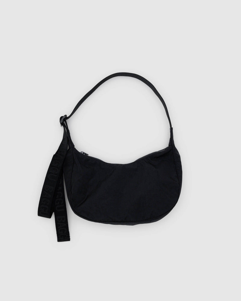 BAGGU  Small Nylon Crescent Bag - Black