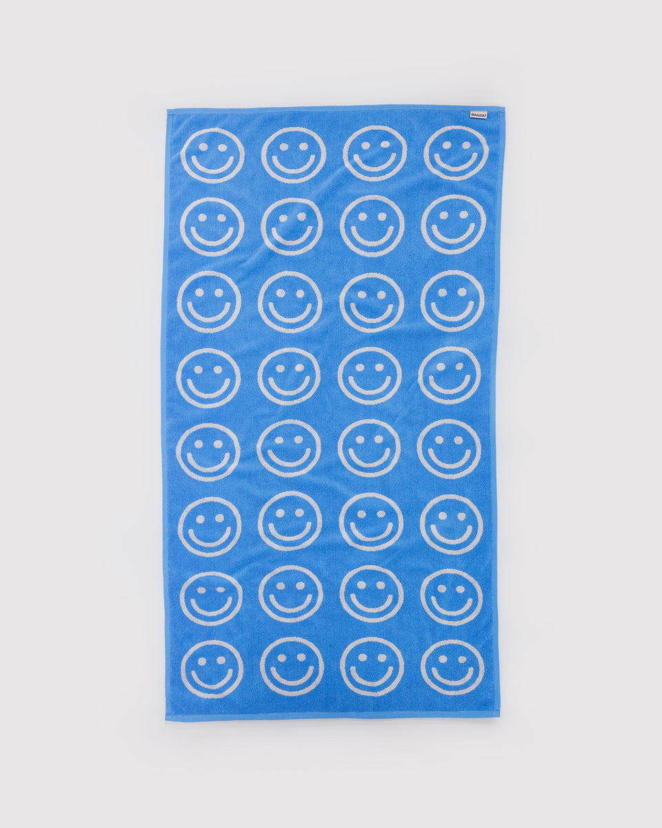 BAGGU BFCM 2024 Bath Towel - Sky Blue Happy
