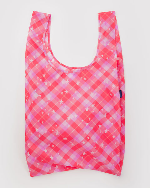 BAGGU Reusable Bags Big Baggu - Pink Star Plaid