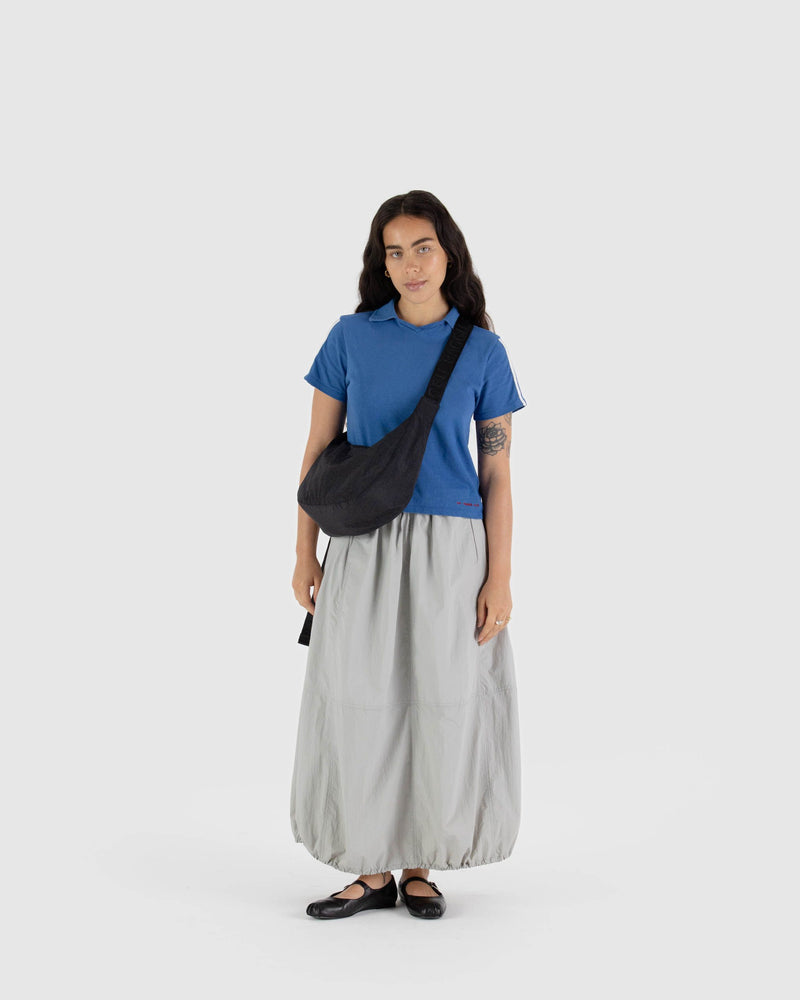 BAGGU  Medium Nylon Crescent Bag - Black