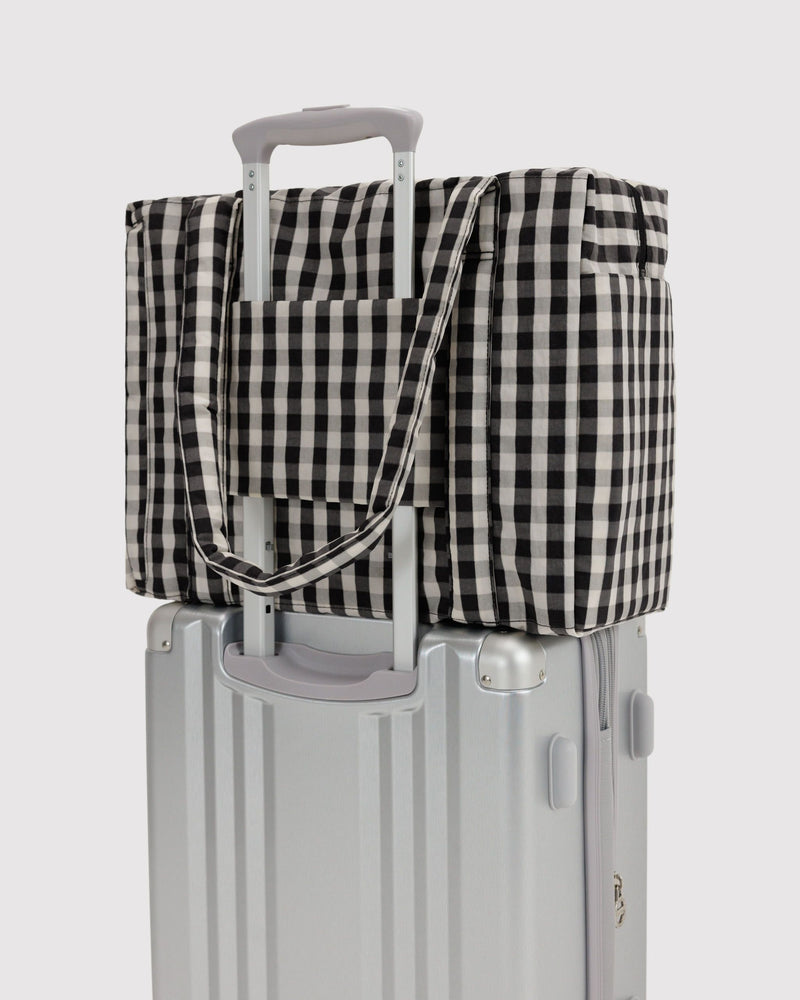 BAGGU  Small Cloud Carry-On - Black and Cream Gingham