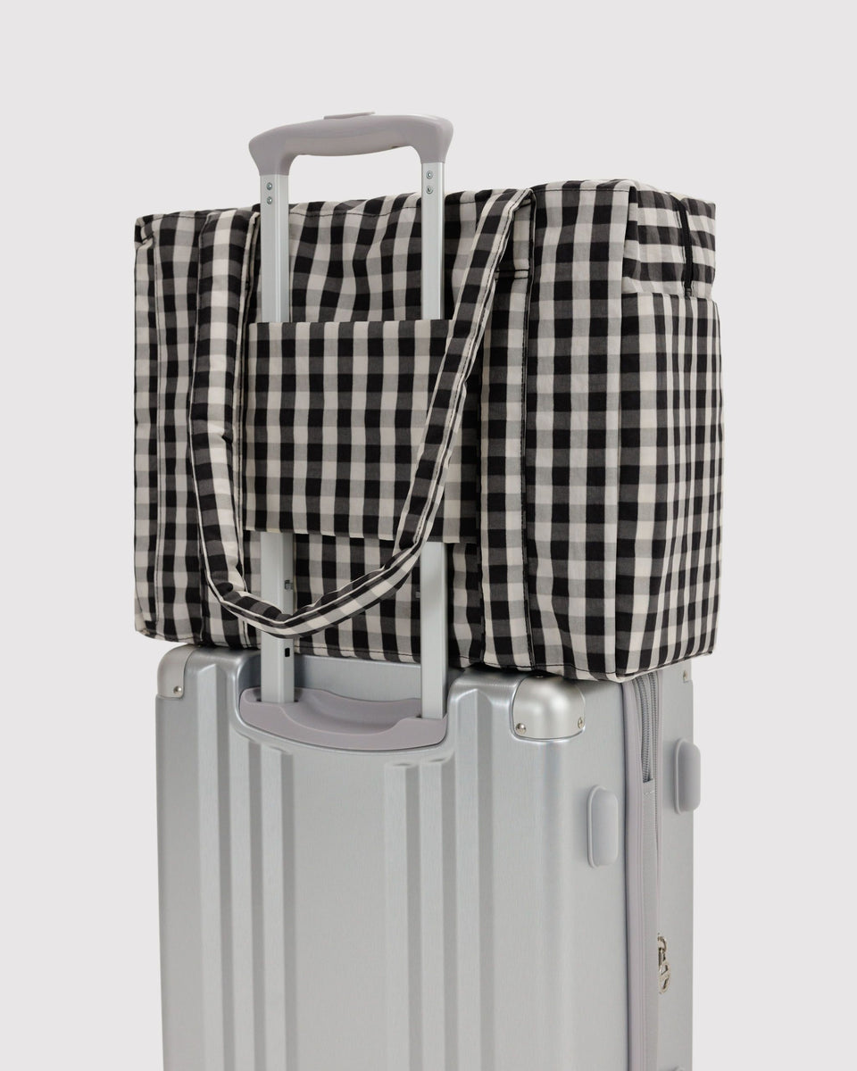 BAGGU New Arrivals Small Cloud Carry-On - Black and Cream Gingham
