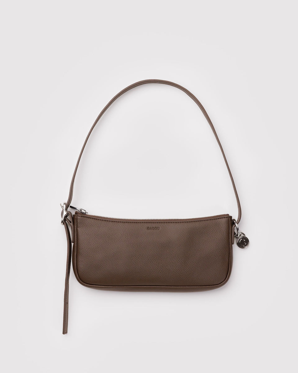 BAGGU Recycled Leather 2025 - Shipping Recycled Leather Pochette - Brown