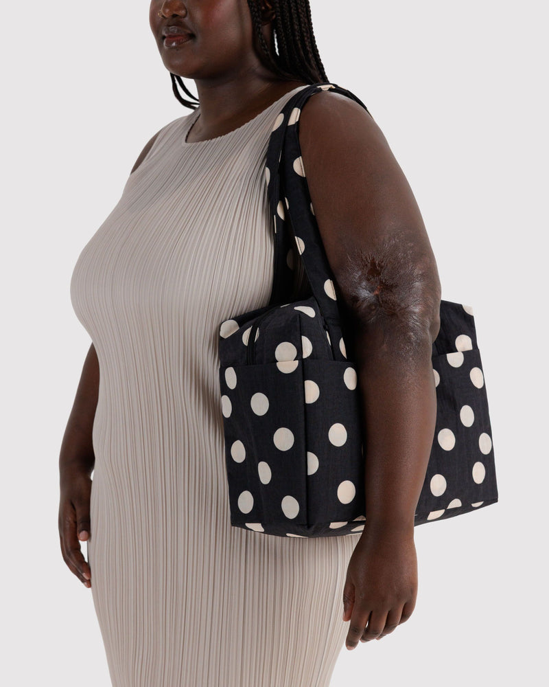 BAGGU  Everyday Cloud Bag - Black and Cream Polka Dot