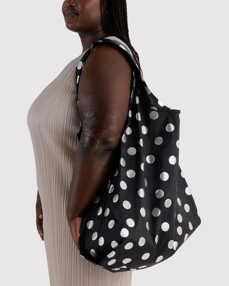 BAGGU Big Big Baggu - Silver Metallic Polka Dot