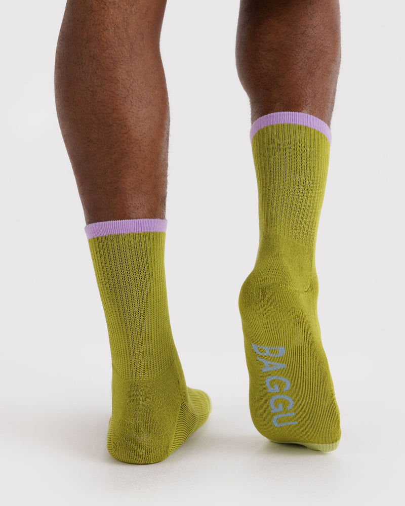 BAGGU  Ribbed Sock - Olive Mix