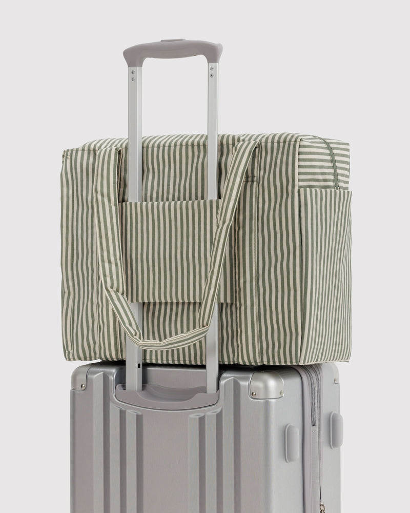 BAGGU  Small Cloud Carry-On - Sage Stripe