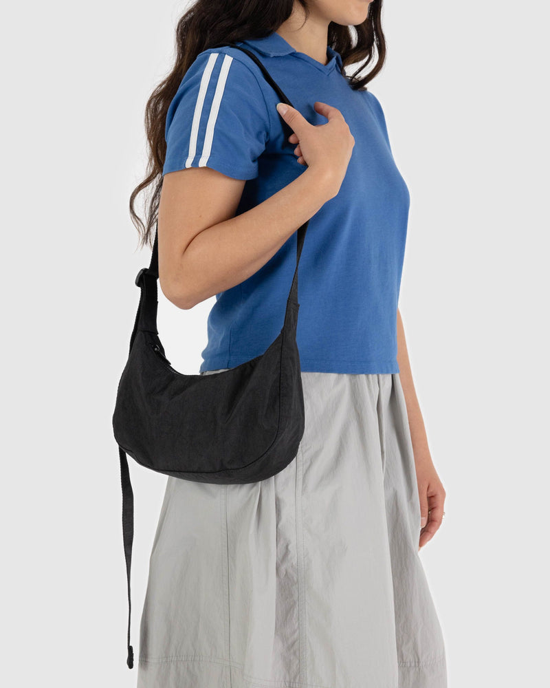 BAGGU.com  Small Nylon Crescent Bag - Black