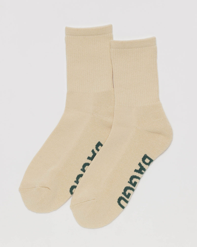 BAGGU  Ribbed Sock - Ecru