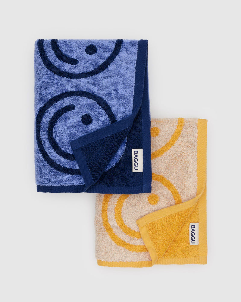 BAGGU.com  Hand Towel Set of 2 - Happy Blue Marigold