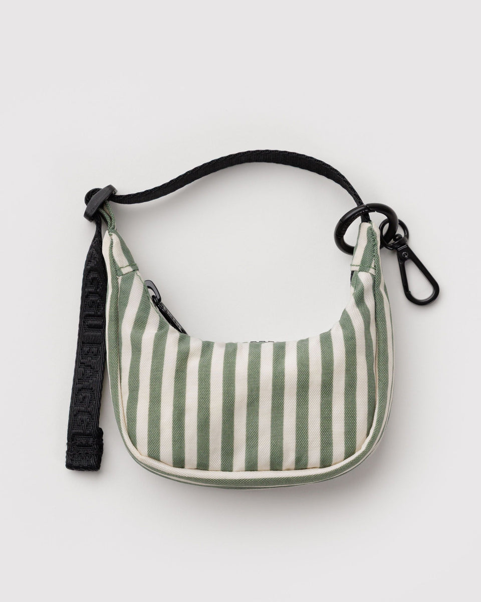 BAGGU Products Crescent Bag Charm - Sage Stripe